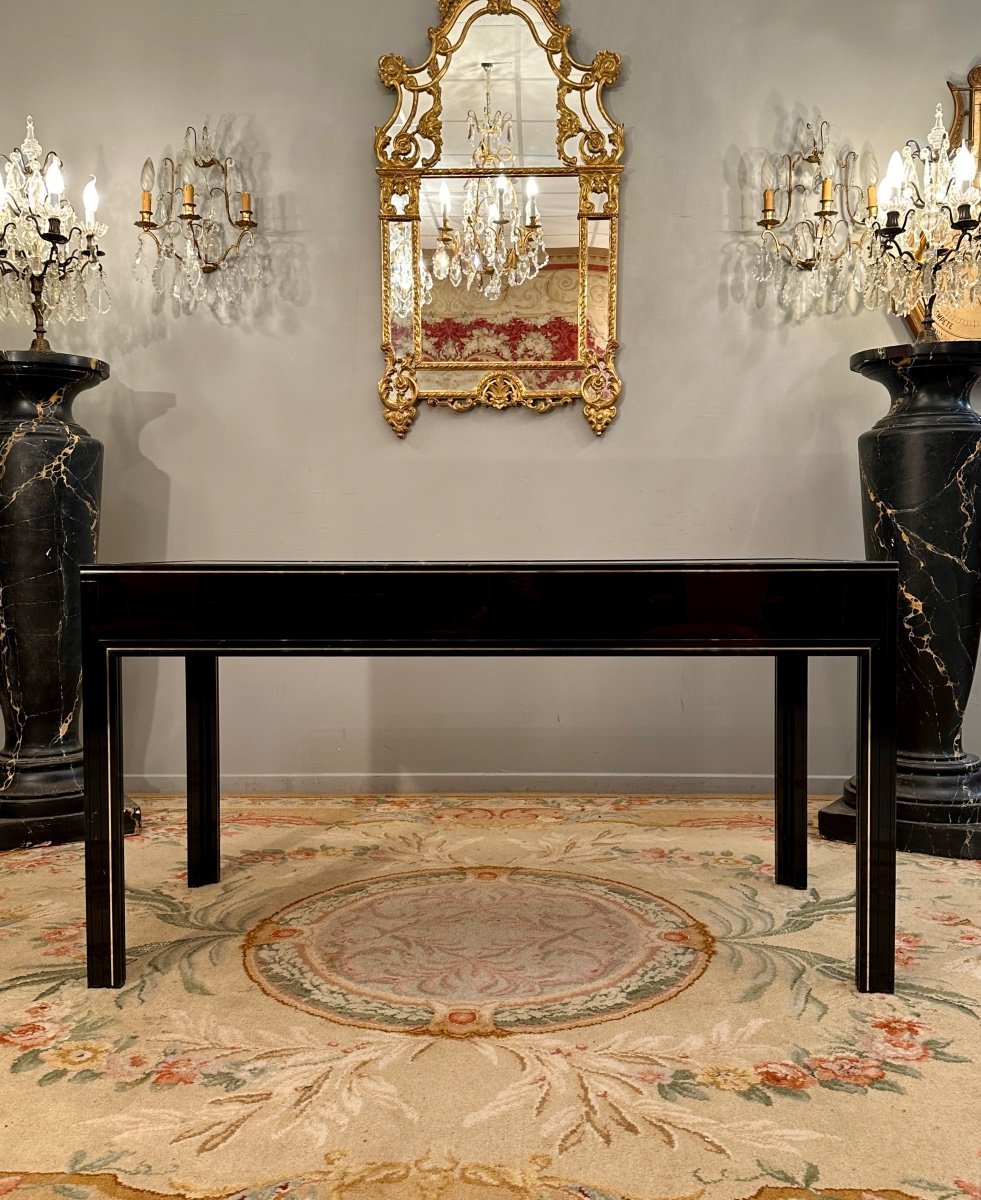 Pierre Vandel, Black Lacquered Desk, Paris, Circa 1970-photo-5