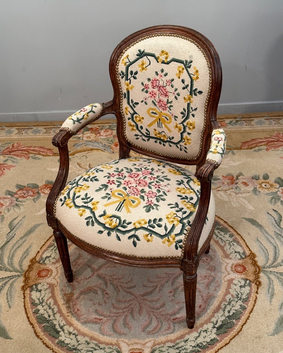 Nadal Jean-René, Fauteuil Cabriolet d'Epoque Louis XVI -photo-4