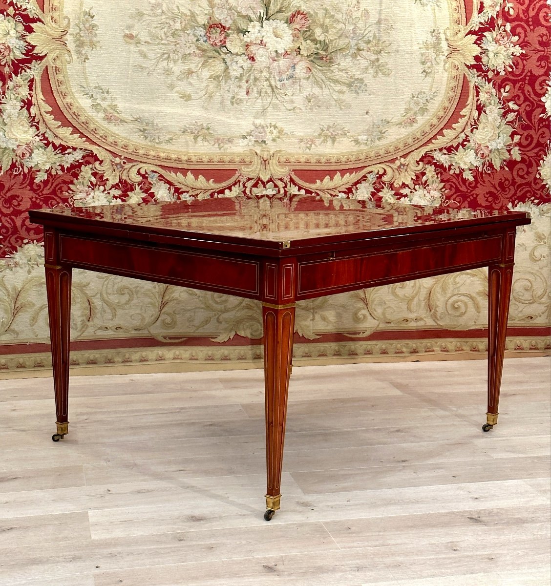 Rare Table De Salle A Manger En Acajou De Style Louis XVI XVIIIème Siècle.-photo-5