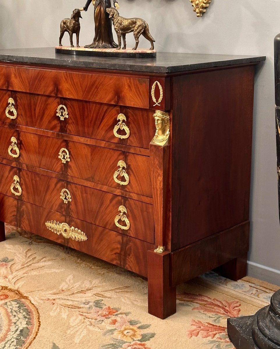 Commode En Acajou Epoque Empire Retour d'Egypte Vers 1810-photo-4