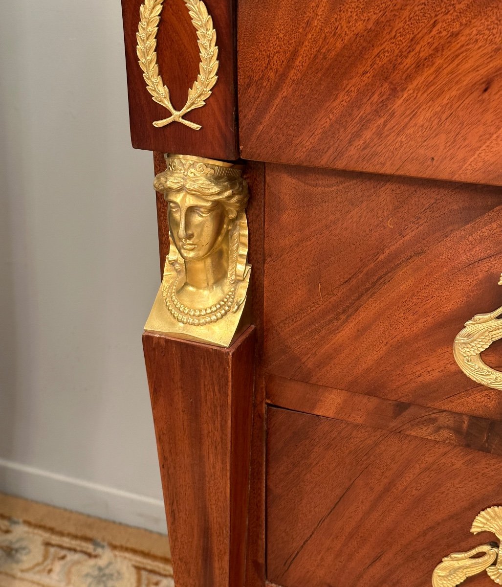 Commode En Acajou Epoque Empire Retour d'Egypte Vers 1810-photo-1