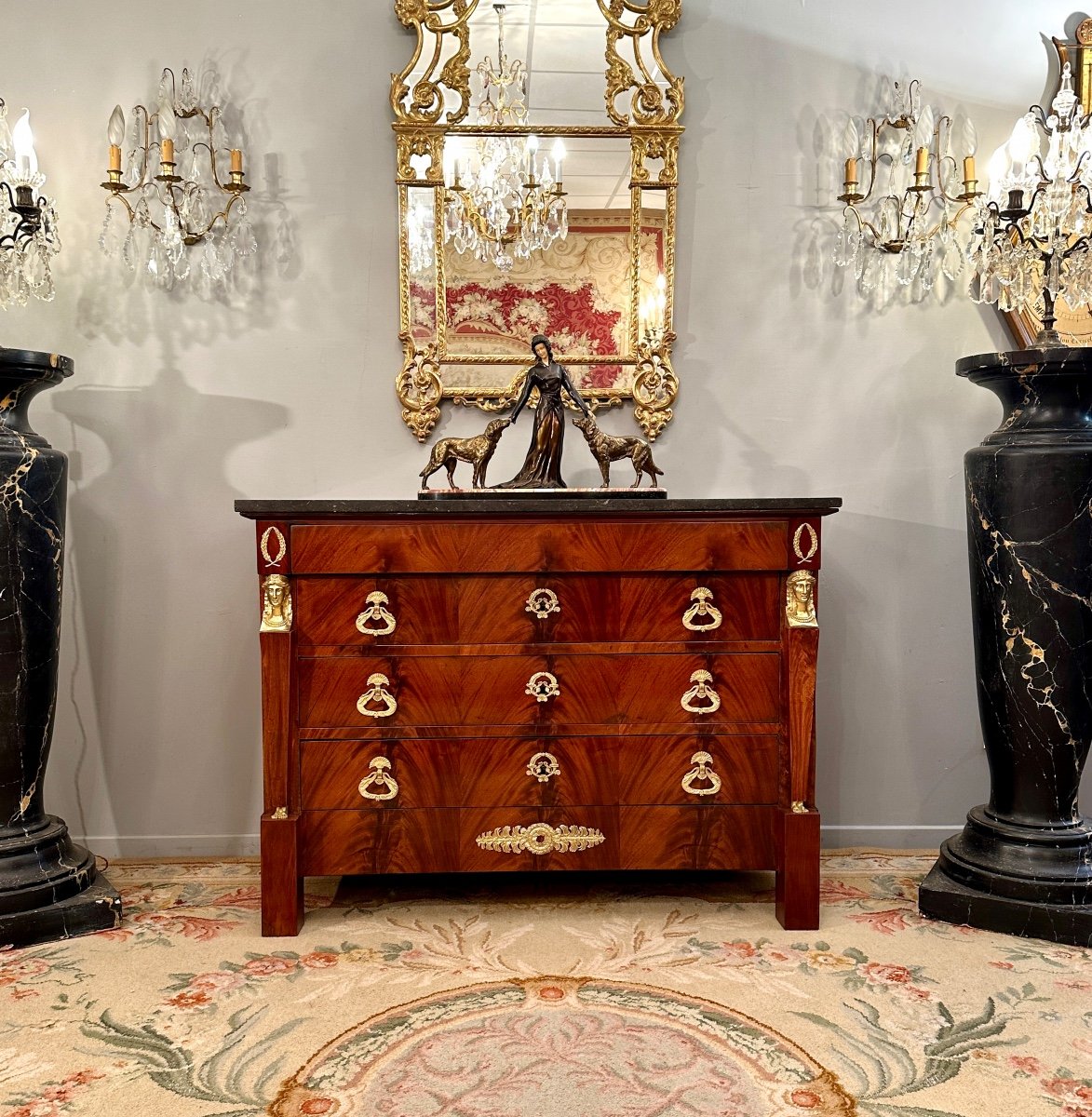 Commode En Acajou Epoque Empire Retour d'Egypte Vers 1810-photo-4