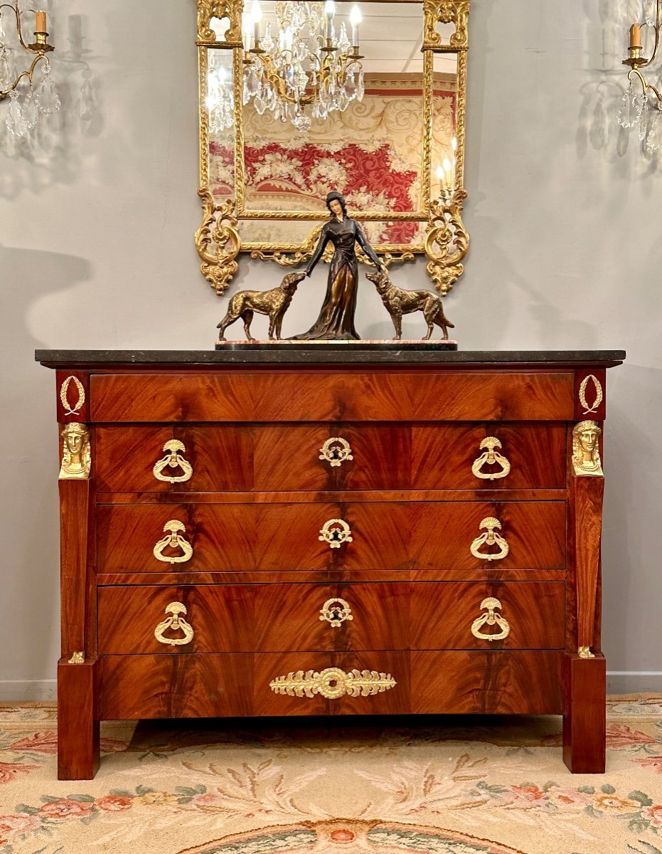 Commode En Acajou Epoque Empire Retour d'Egypte Vers 1810