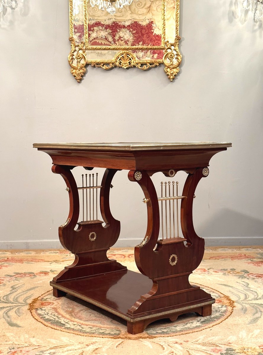 Table A Ecrire En Acajou De Style Empire Epoque XIXème-photo-2