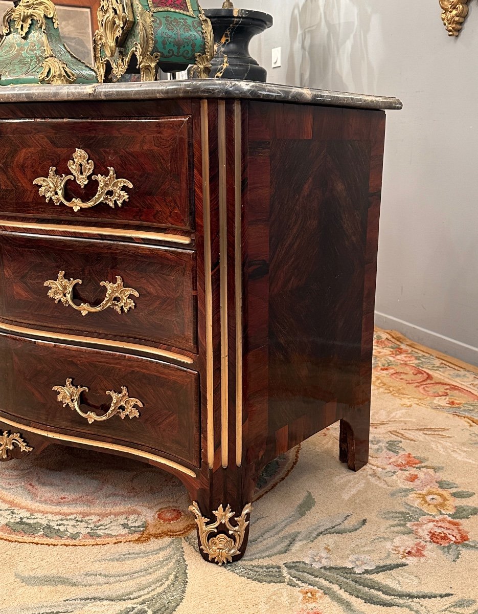 Nicolas Jean Marchand, Regency Period Curved Commode Stamped Circa 1730-photo-4