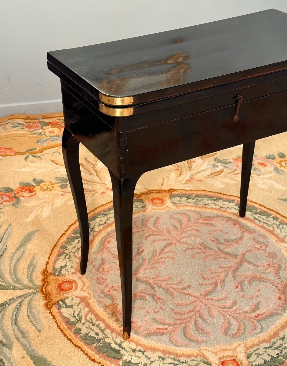 Black Lacquered Tric Trac Game Table, Louis XV Period Around 1750-photo-2