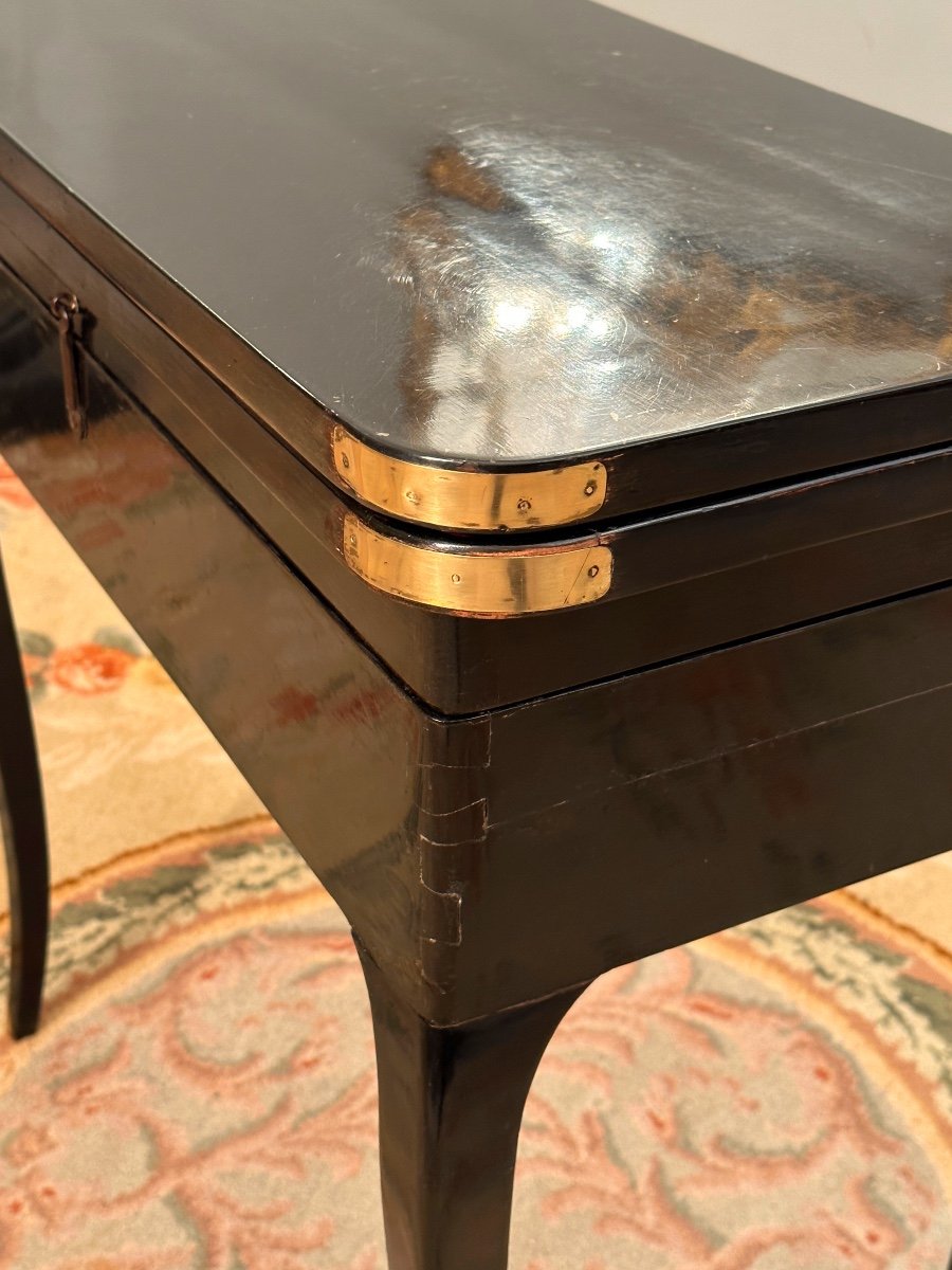 Black Lacquered Tric Trac Game Table, Louis XV Period Around 1750-photo-6