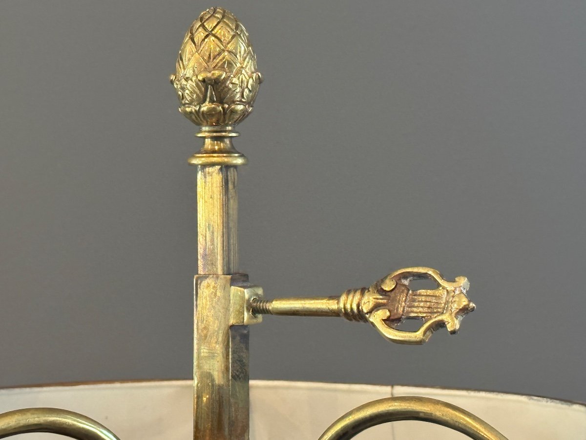 Lampe Bouillotte Bronze Doré De Style Empire Vers 1900-photo-4