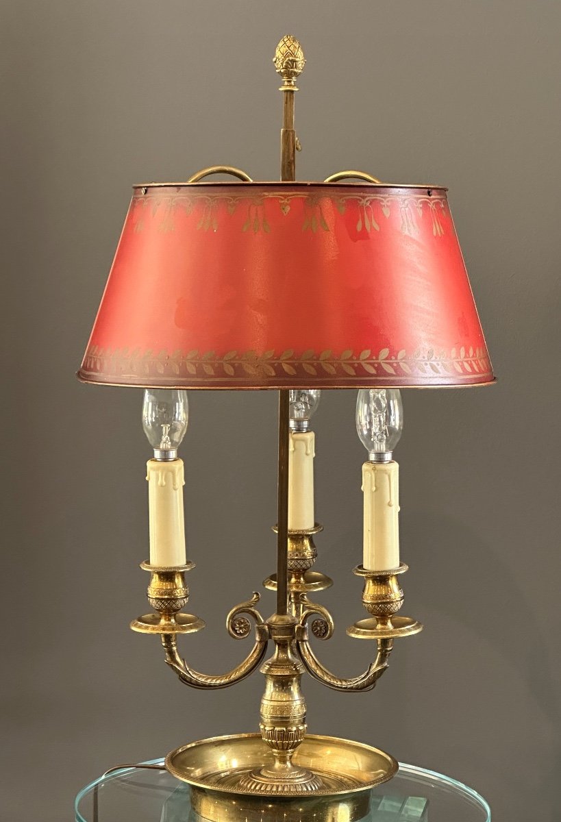 Lampe Bouillotte Bronze Doré De Style Empire Vers 1900