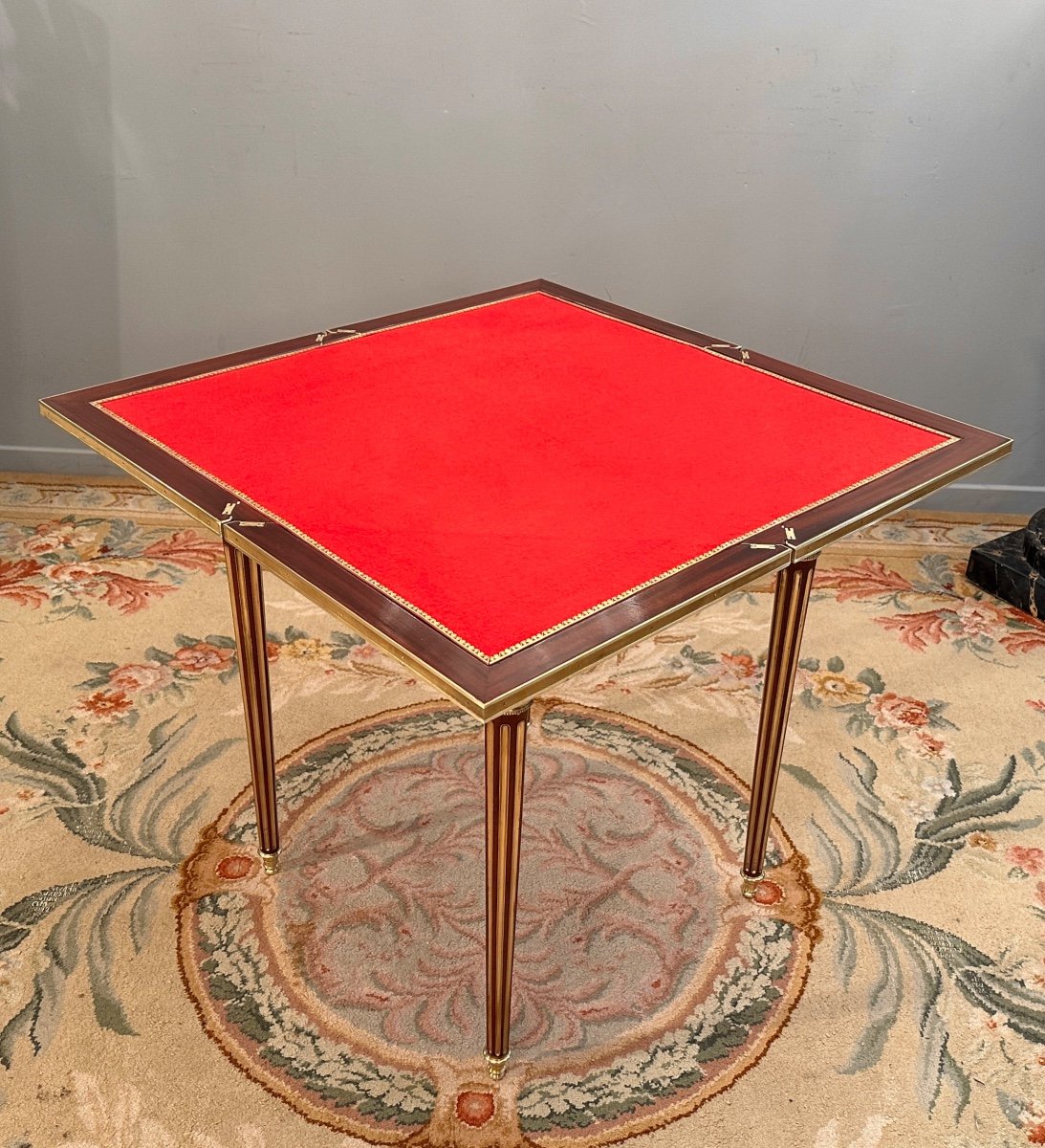Paul Sormani, Table A Jeux Mouchoir De Style Louis XVI Estampillée (1817 - 1866)-photo-1