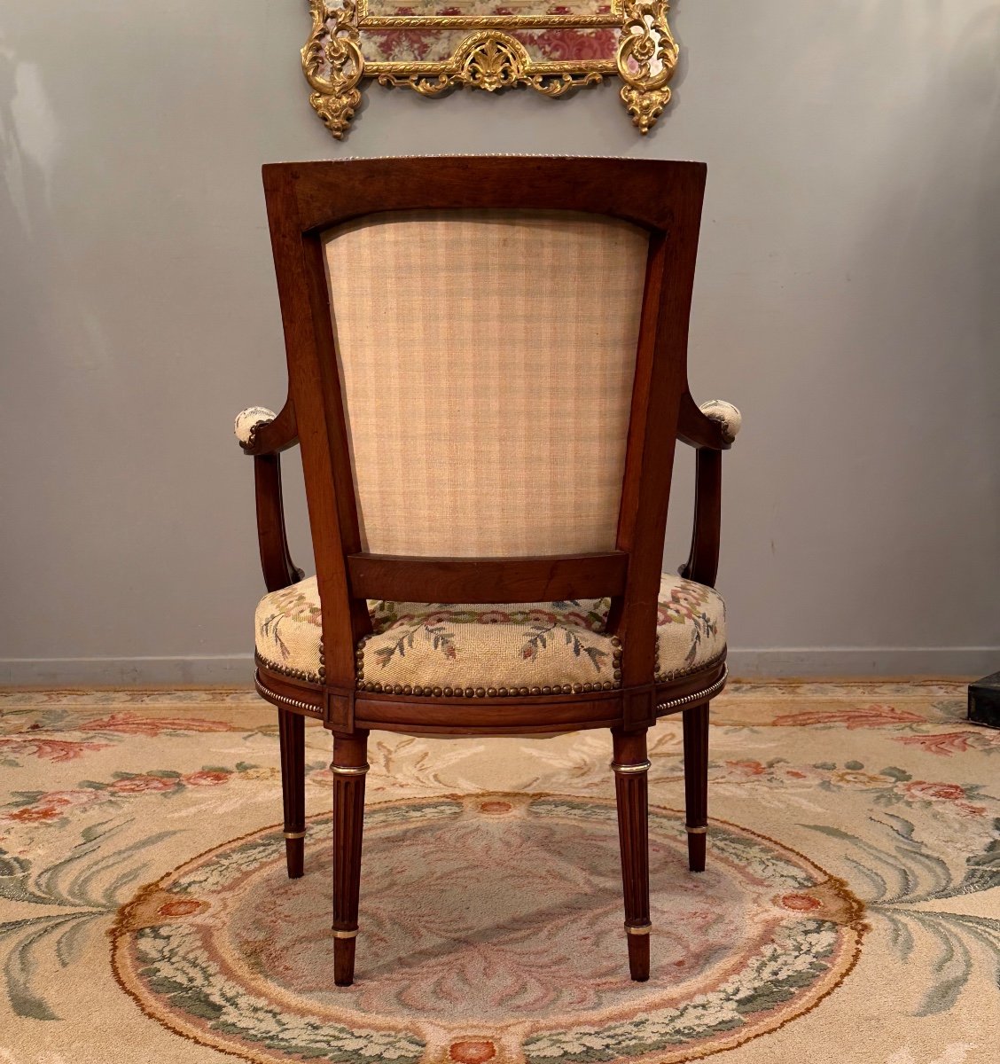 Dlg François Linke, Fauteuil Cabriolet de Style Louis XVI Epoque XIXème-photo-5