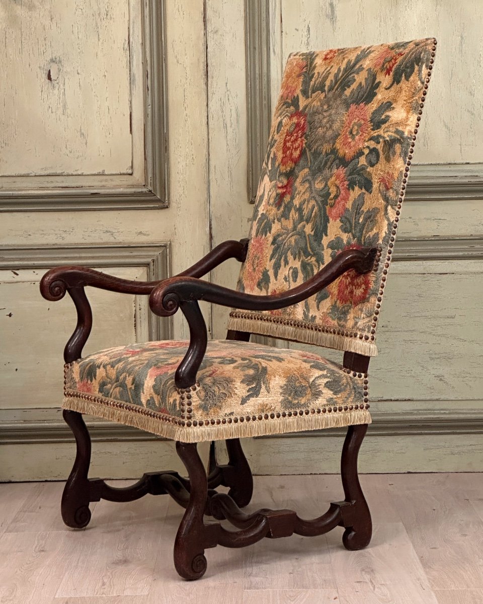 Fauteuil En Noyer d'Epoque Louis XIII XVIIeme Siecle