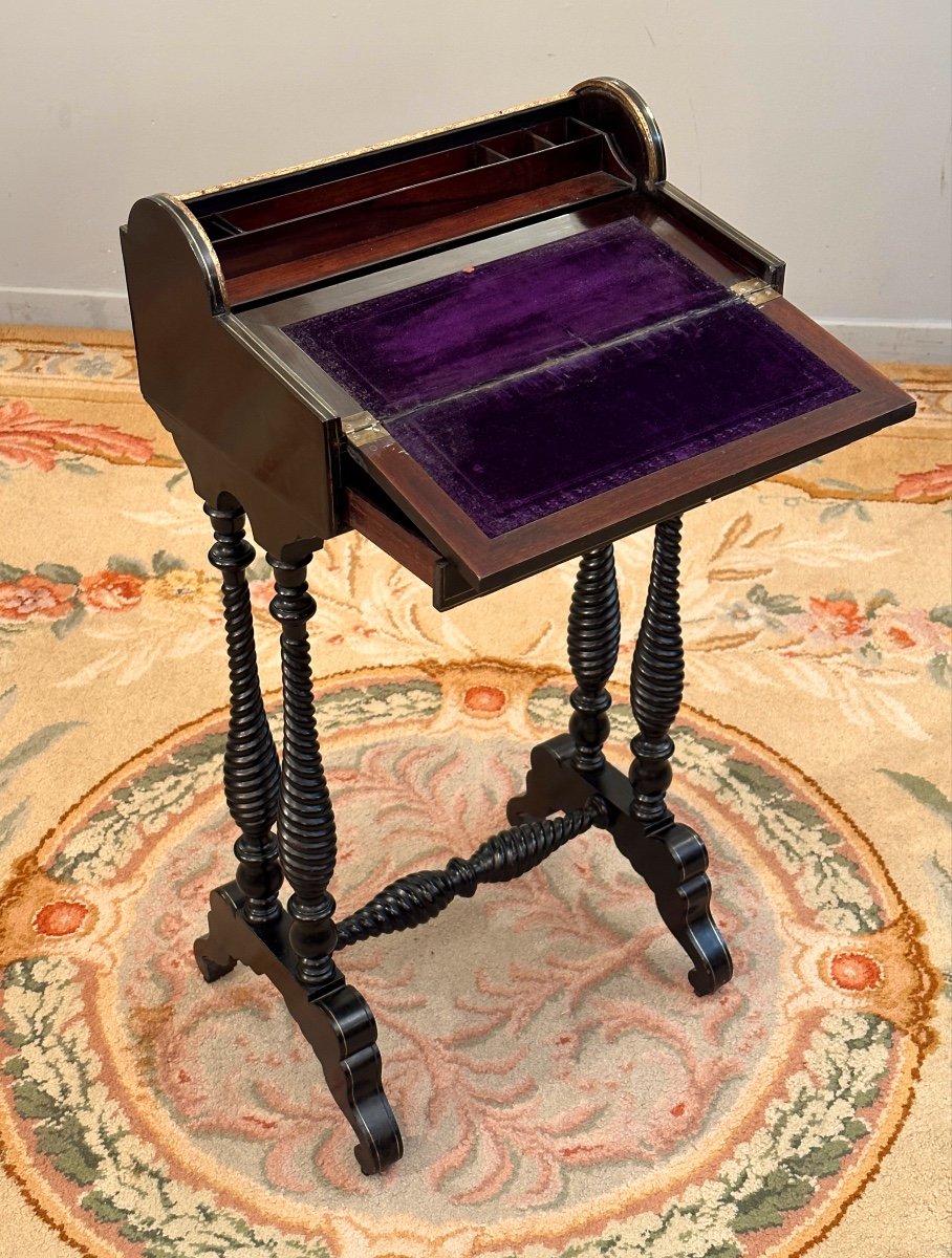 Billet Doux, Rare Bureau De Dame d'Epoque Napoleon III-photo-3