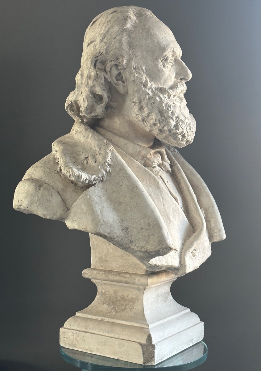 Jean Gautherin, Sculpture Buste d'Homme Signée Epoque XIXème-photo-2