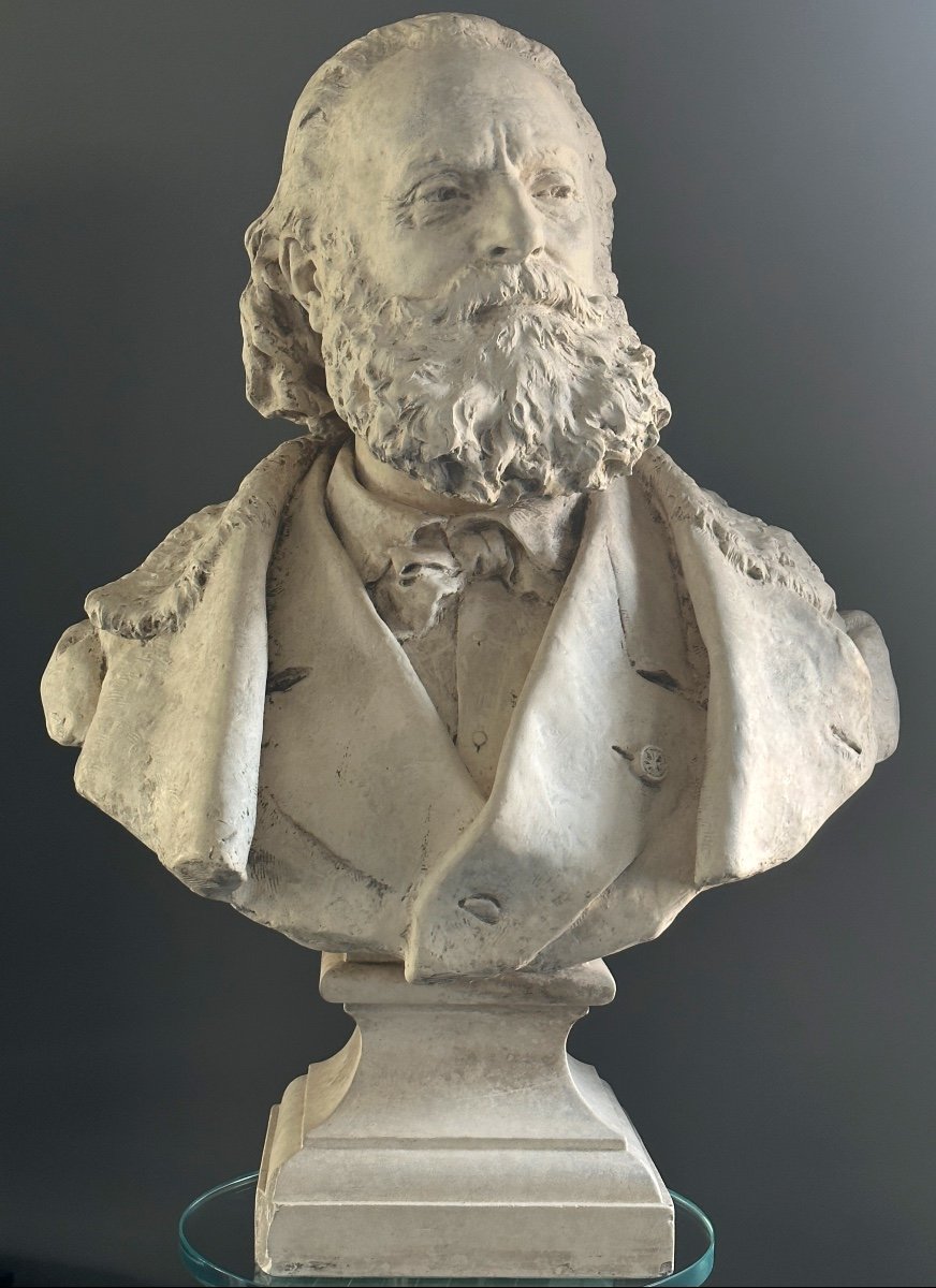 Jean Gautherin, Sculpture Buste d'Homme Signée Epoque XIXème