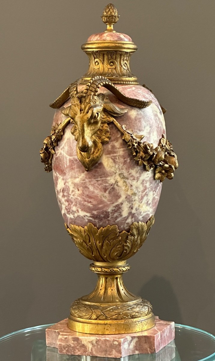 Vase Couvert En Marbre d'Epoque Napoleon III Vers 1870-photo-3