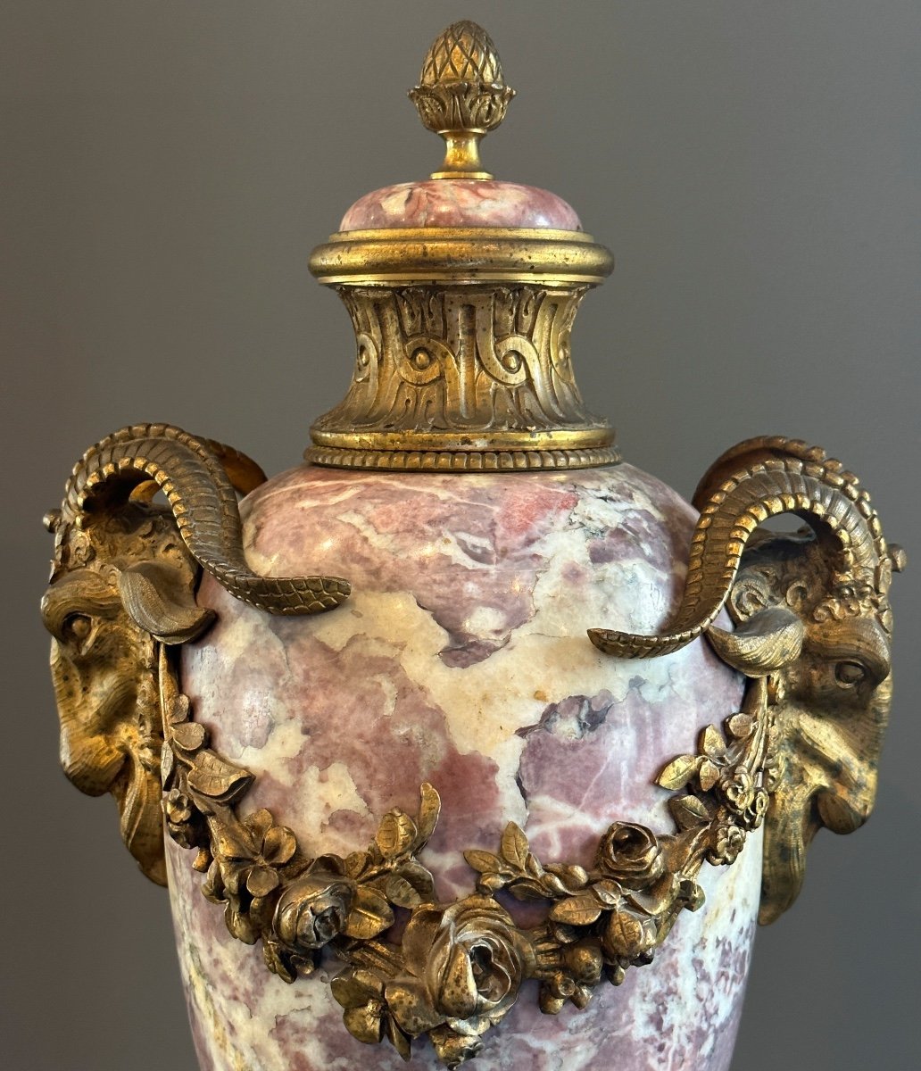 Vase Couvert En Marbre d'Epoque Napoleon III Vers 1870-photo-4