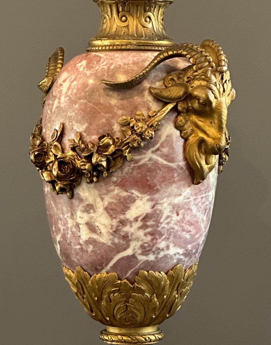 Vase Couvert En Marbre d'Epoque Napoleon III Vers 1870-photo-3