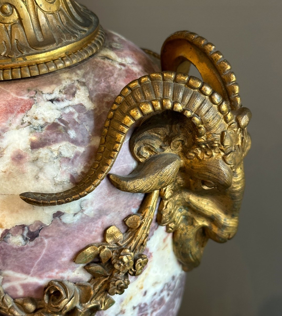 Vase Couvert En Marbre d'Epoque Napoleon III Vers 1870-photo-6