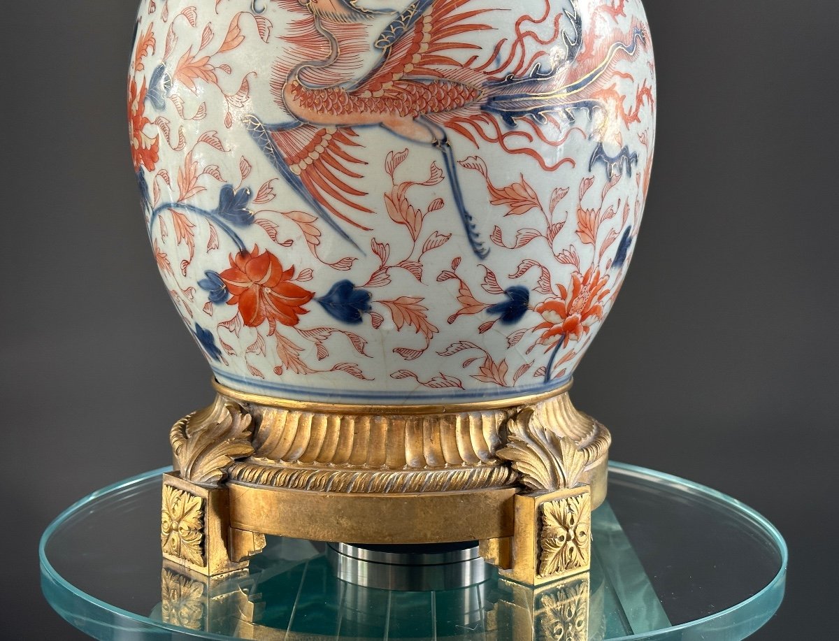 Vase Candélabre Bronze Porcelaine Japon De Style Louis XVI Vers 1850-photo-3
