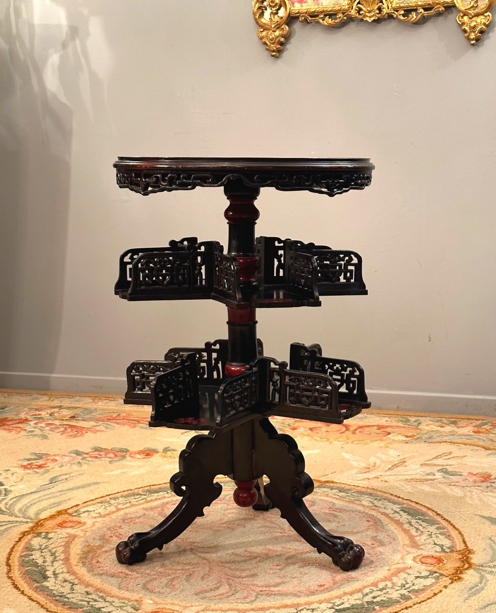 Gabriel Viardot, Japanese Rotating Library Pedestal Around 1880-photo-3