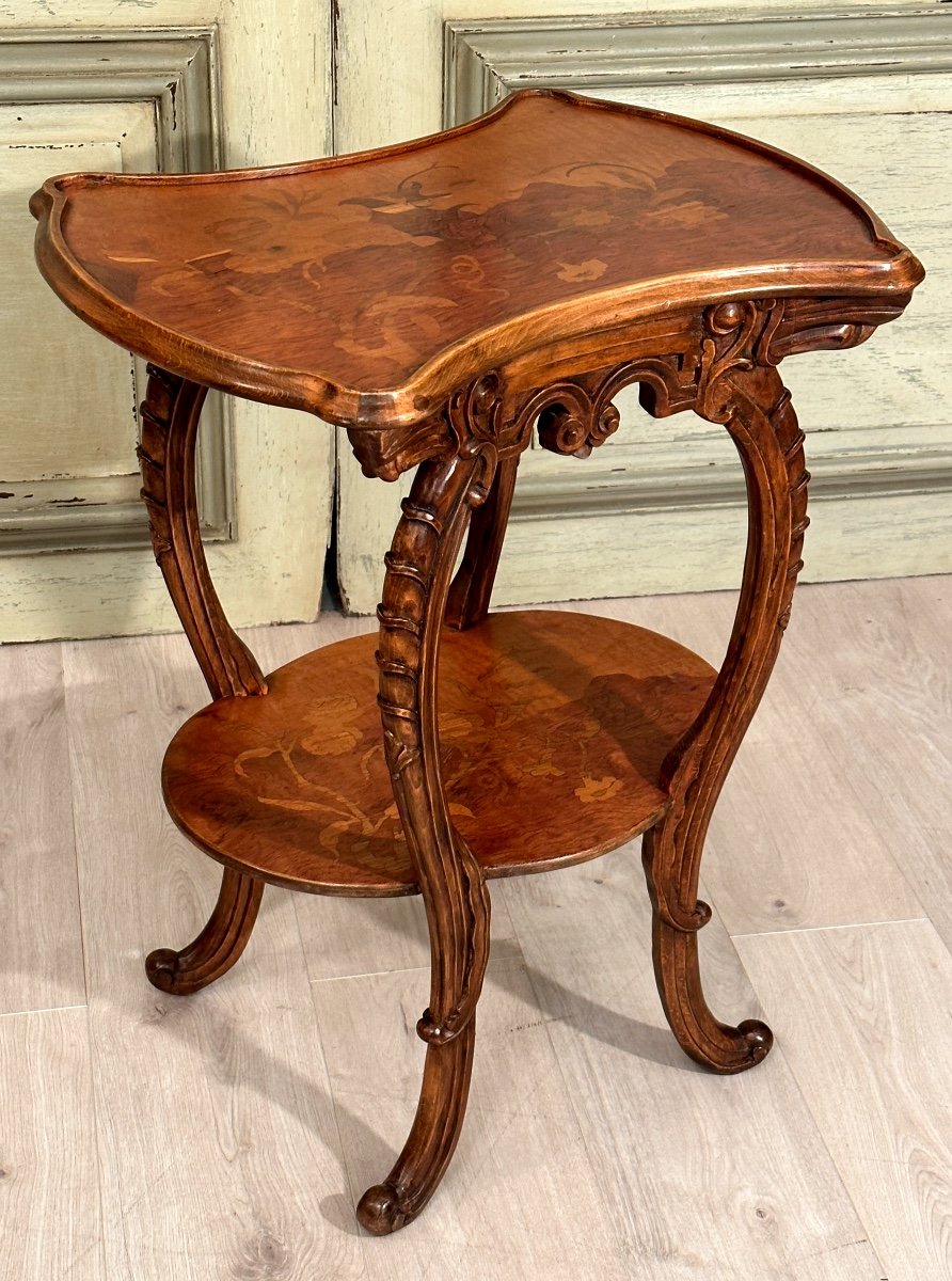 Emile Gallé, Gueridon Table Art Nouveau Ecole De Nancy Vers 1900