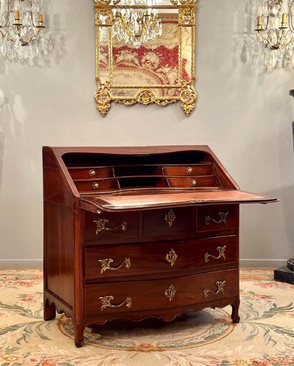 Commode Scribanne En Acajou Travail de Port d'Epoque Louis XV  Vers 1750-photo-2