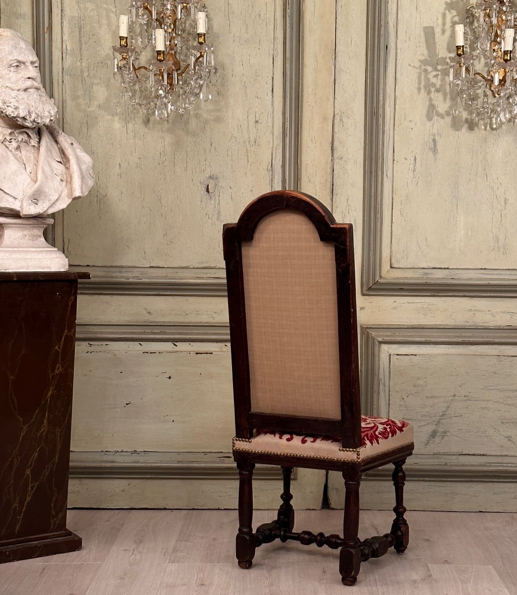 Chaise En Noyer d'Epoque Louis XIII XVIIème-photo-4