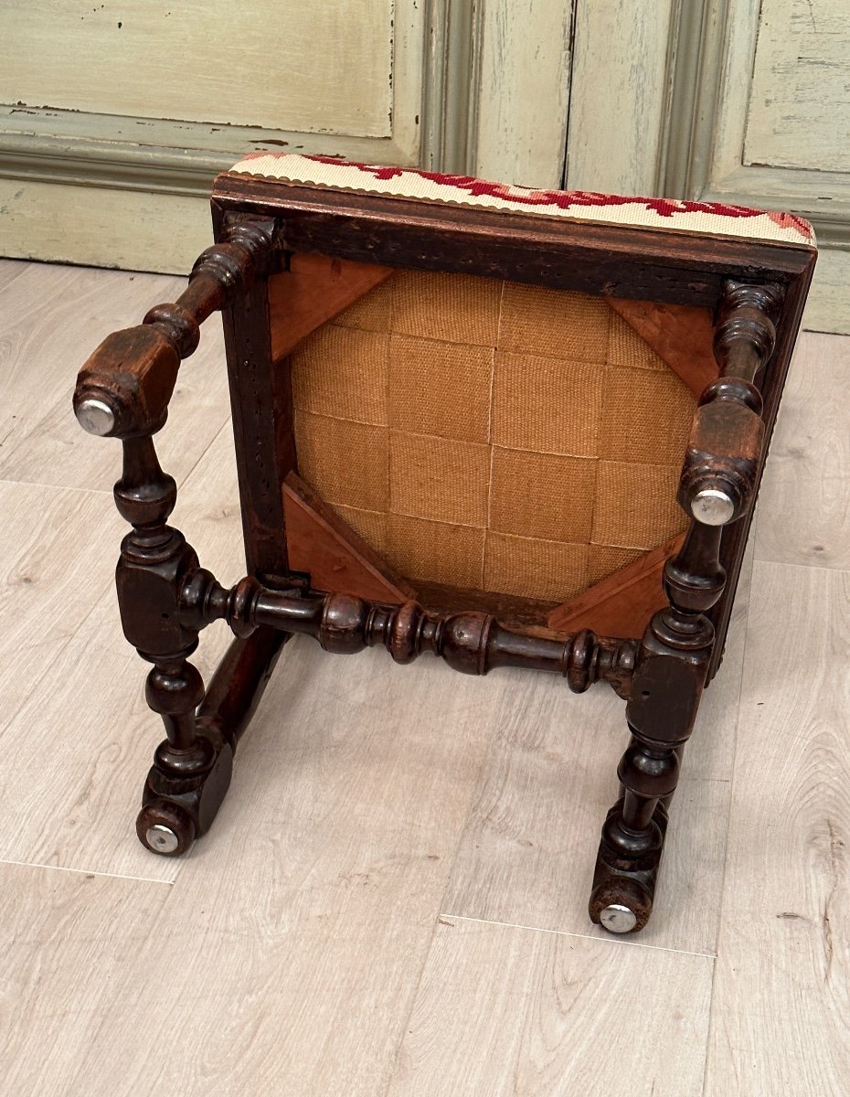 Chaise En Noyer d'Epoque Louis XIII XVIIème-photo-2
