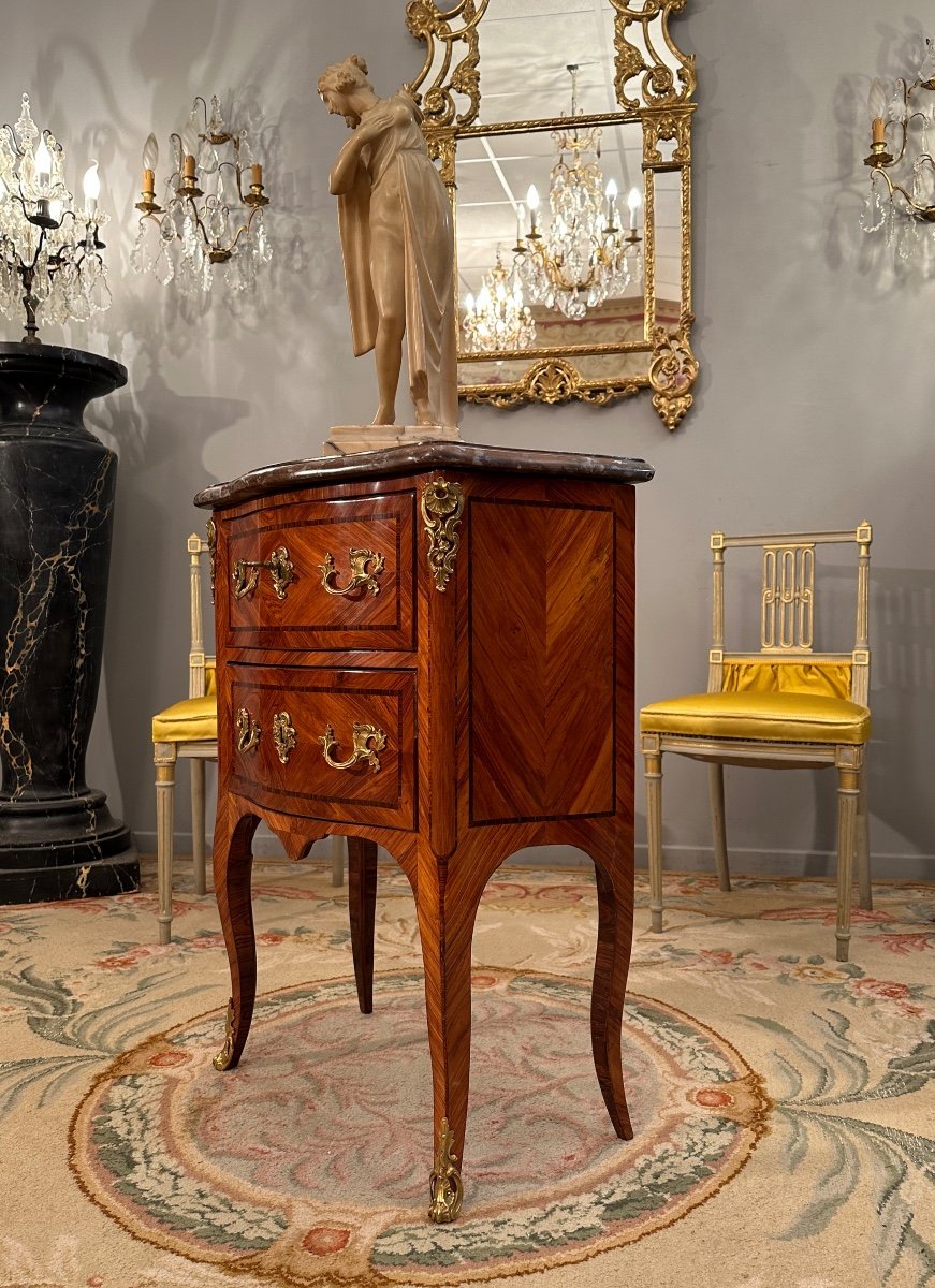Commode d'Entre Deux En Marqueterie d'Epoque Louis XV Vers 1750-photo-2