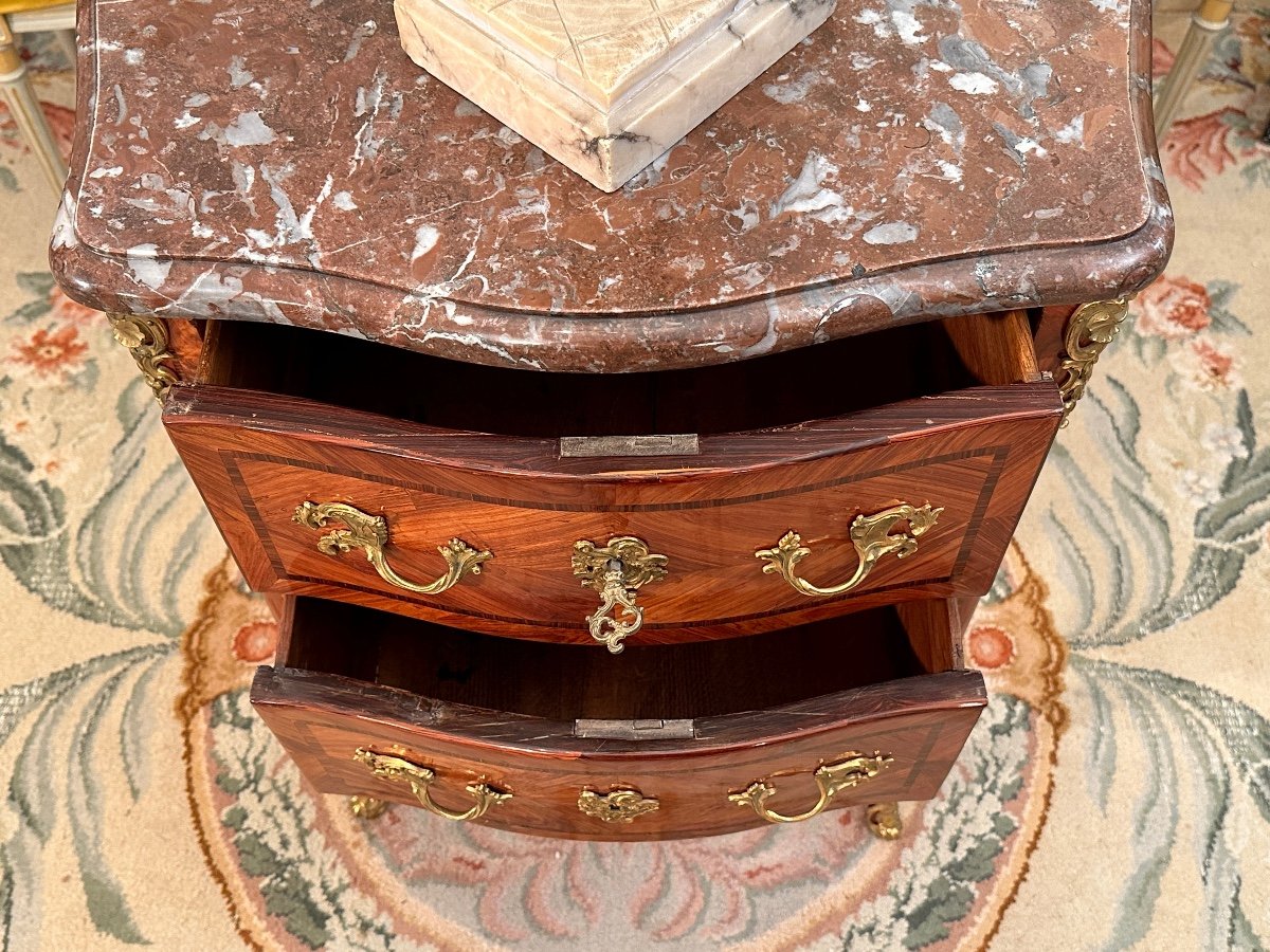 Commode d'Entre Deux En Marqueterie d'Epoque Louis XV Vers 1750-photo-3