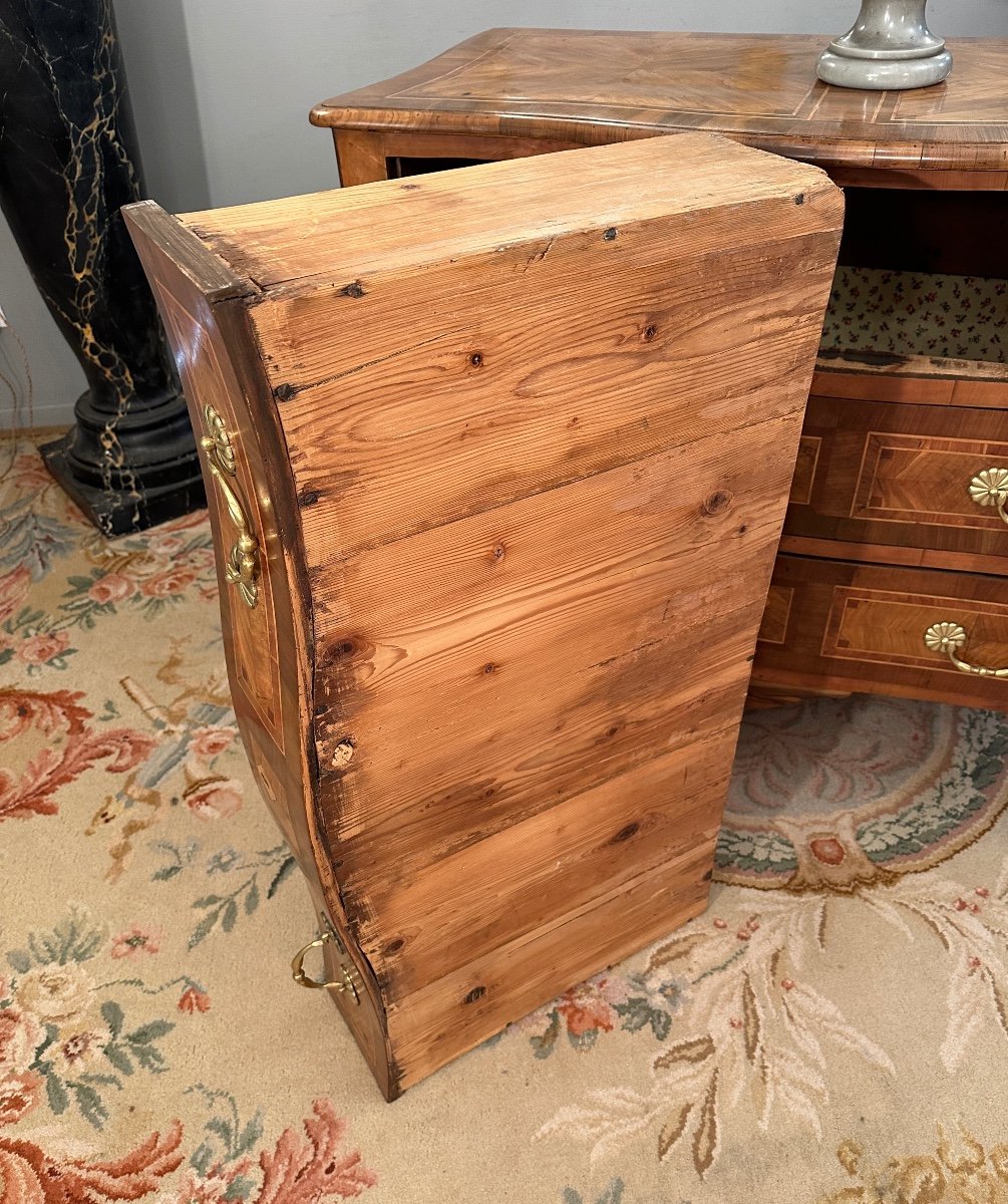 Dlg Ax, Curved Commode Louis XV Dauphiné Period Around 1750-photo-1
