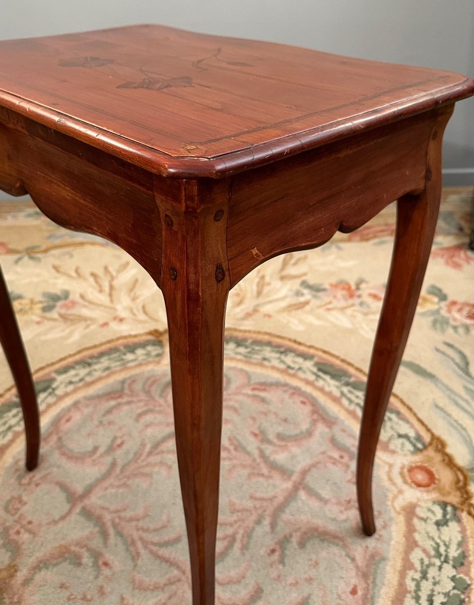 Petite Table Volante En Marqueterie d'Epoque Louis XV Vers 1750-photo-3