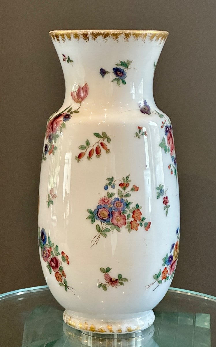 Saint Louis, Vase Opaline Signé d'Epoque XIXeme-photo-4