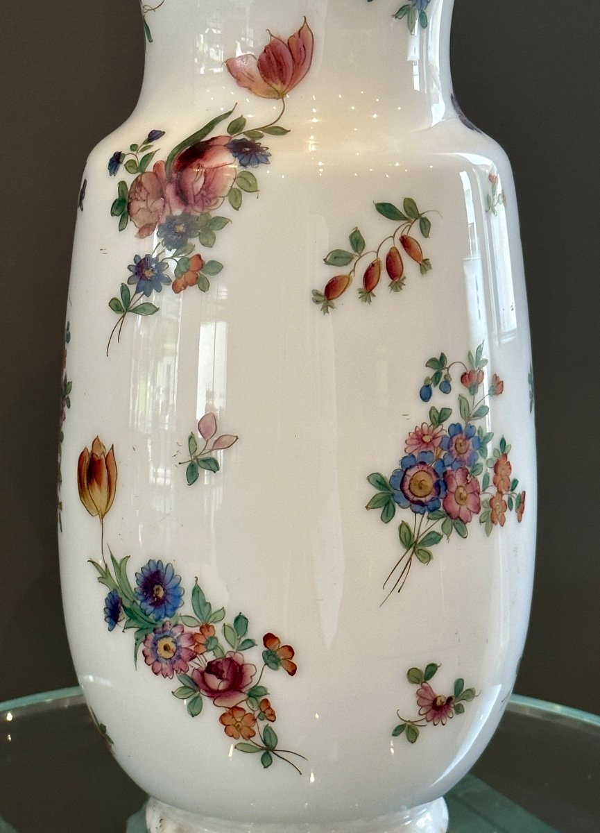 Saint Louis, Vase Opaline Signé d'Epoque XIXeme-photo-2