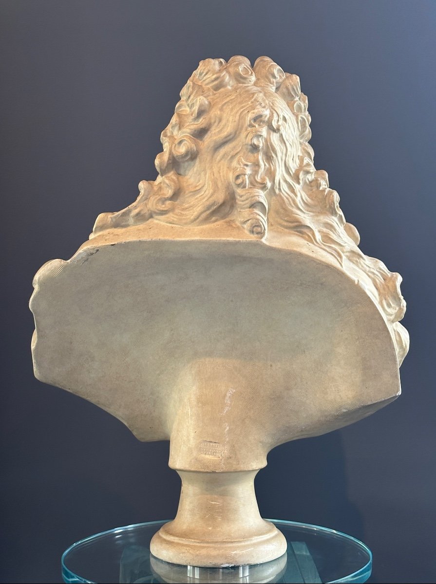 Lemoyne Jean-louis, Bust Sculpture Jules Hardouin Period Late 19th Century-photo-3