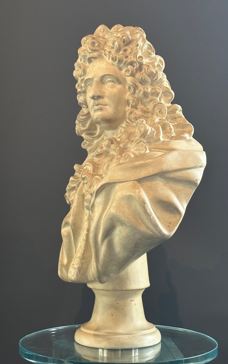 Lemoyne Jean-louis, Bust Sculpture Jules Hardouin Period Late 19th Century-photo-4