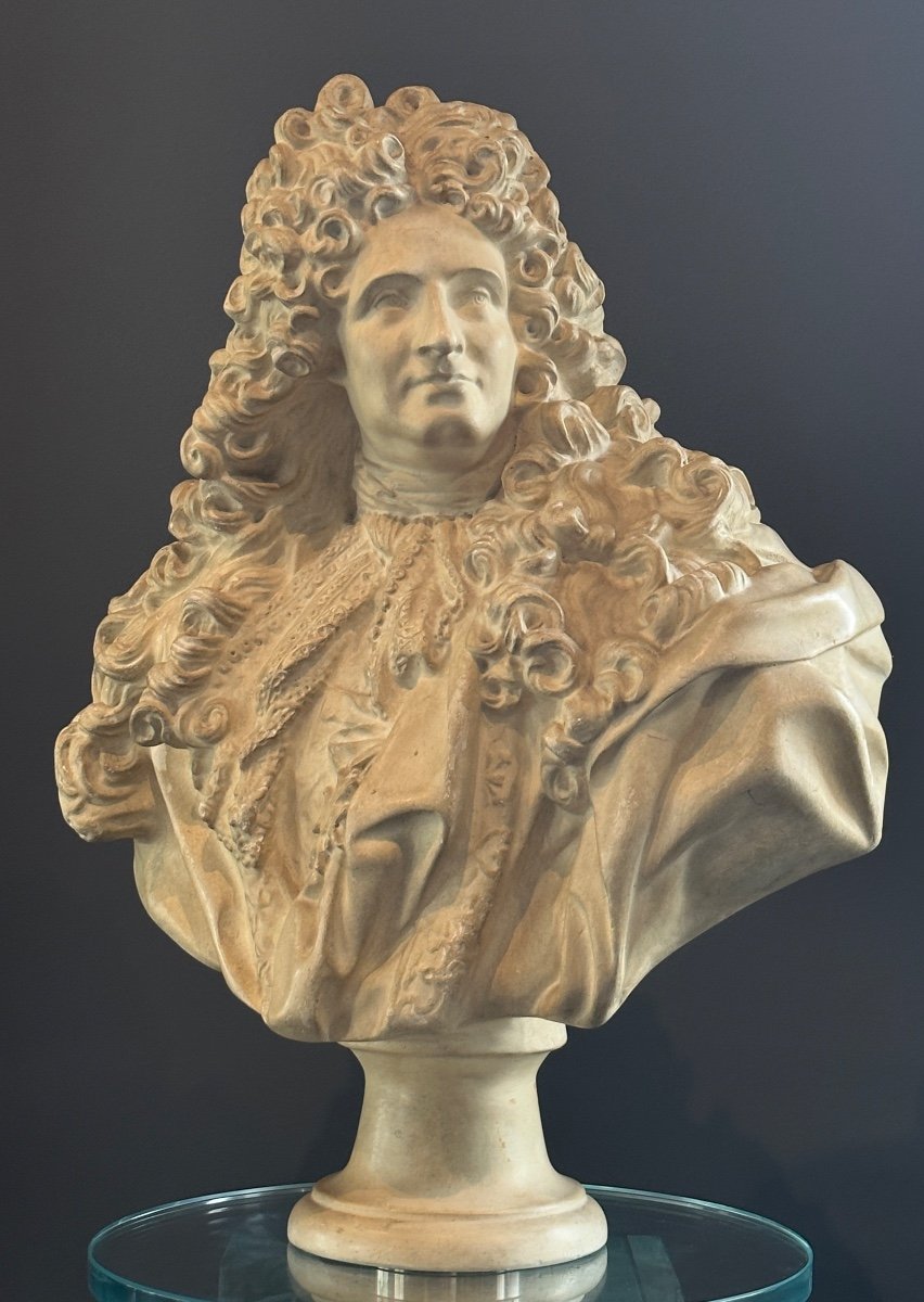 Lemoyne Jean-louis, Bust Sculpture Jules Hardouin Period Late 19th Century