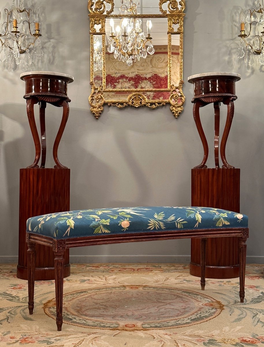 Banquette Banc De Style Louis XVI Epoque Fin XIXeme-photo-2