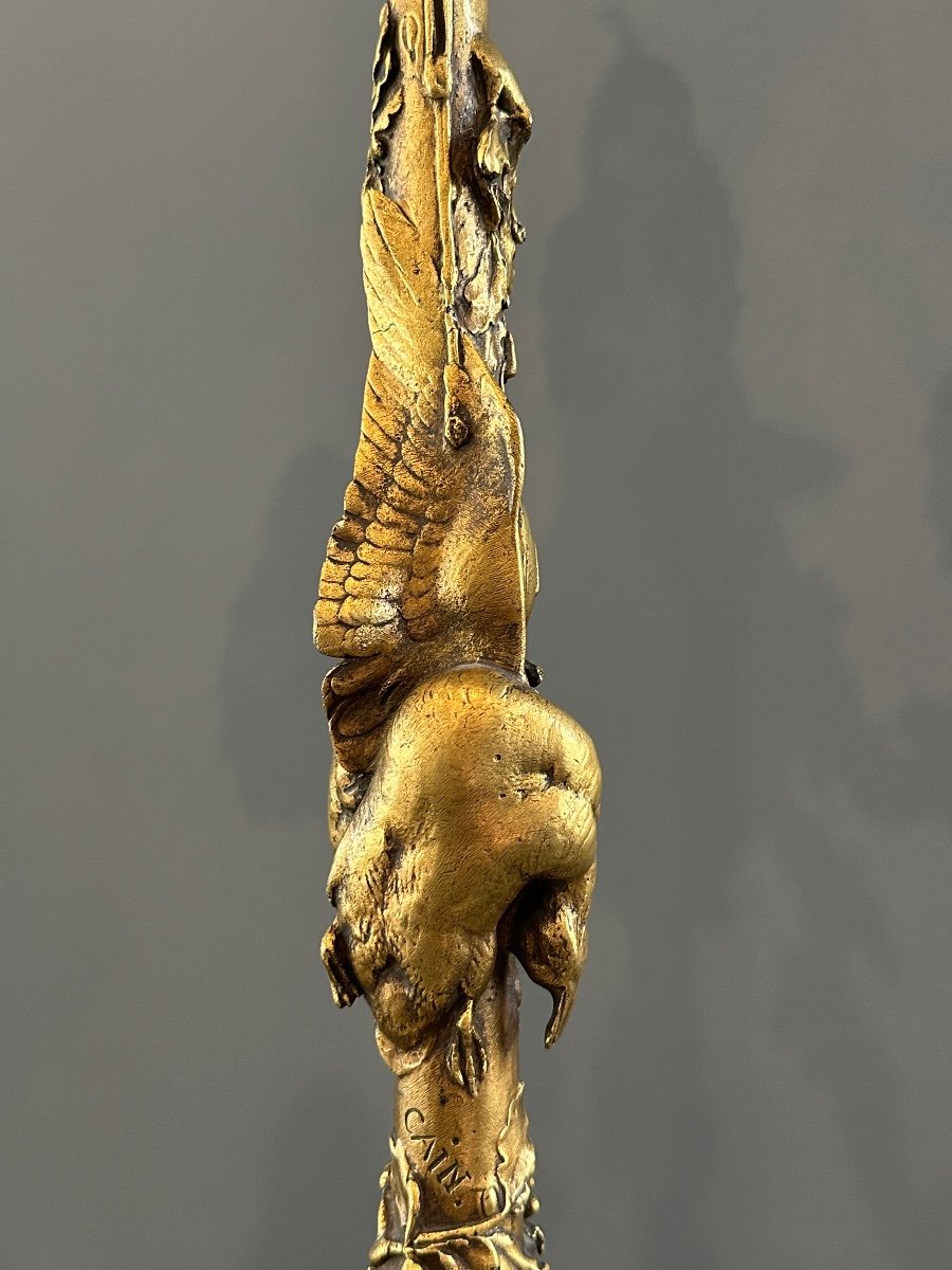Auguste Nicolas Cain, Important Pair Of Gilt Bronze Candelabra Signed (1821-1894)-photo-4