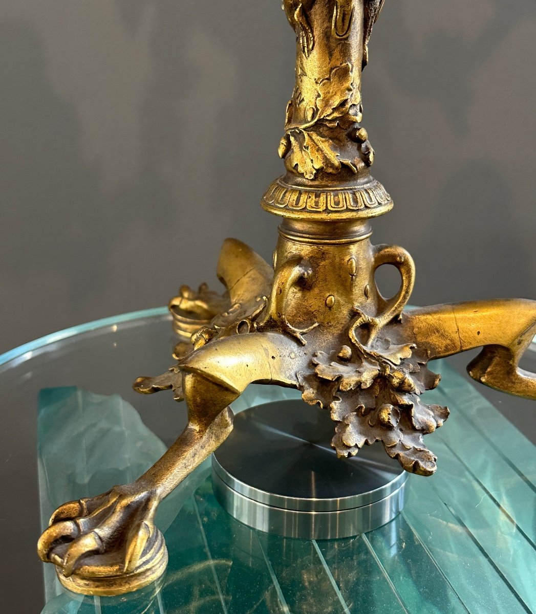 Auguste Nicolas Cain, Important Pair Of Gilt Bronze Candelabra Signed (1821-1894)-photo-6