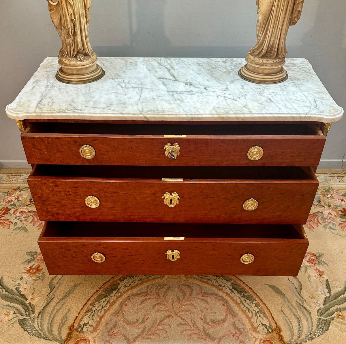 Jacques Dautriche, Louis XVI Period Mahogany Commode Stamped-photo-3