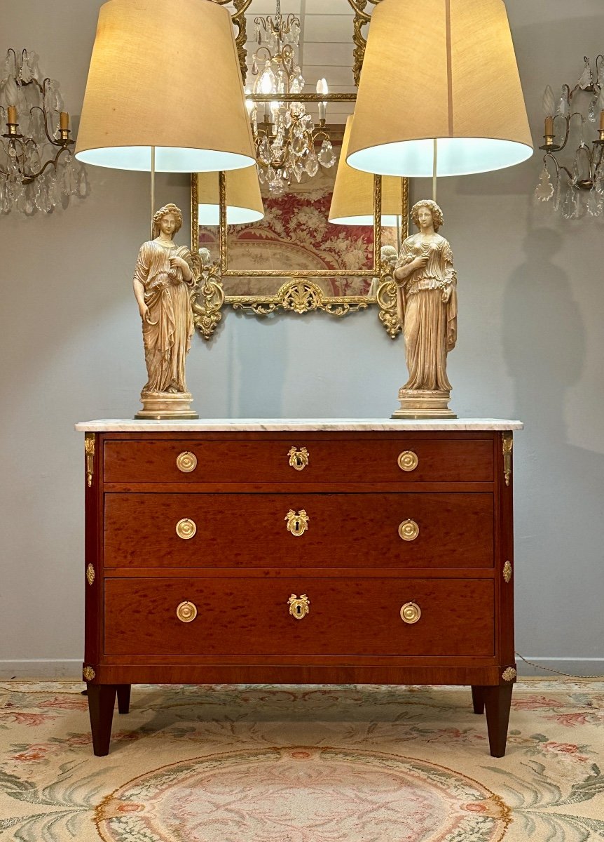 Jacques Dautriche, Louis XVI Period Mahogany Commode Stamped-photo-4