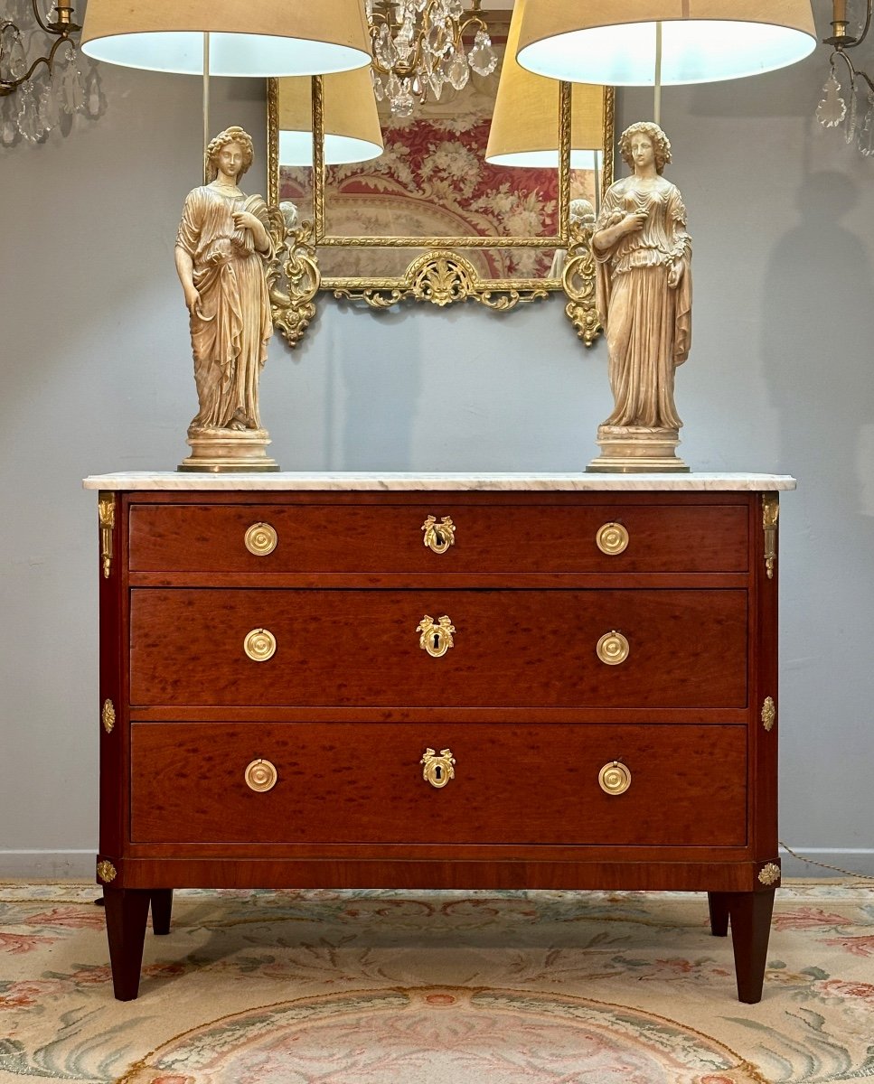 Jacques Dautriche, Louis XVI Period Mahogany Commode Stamped