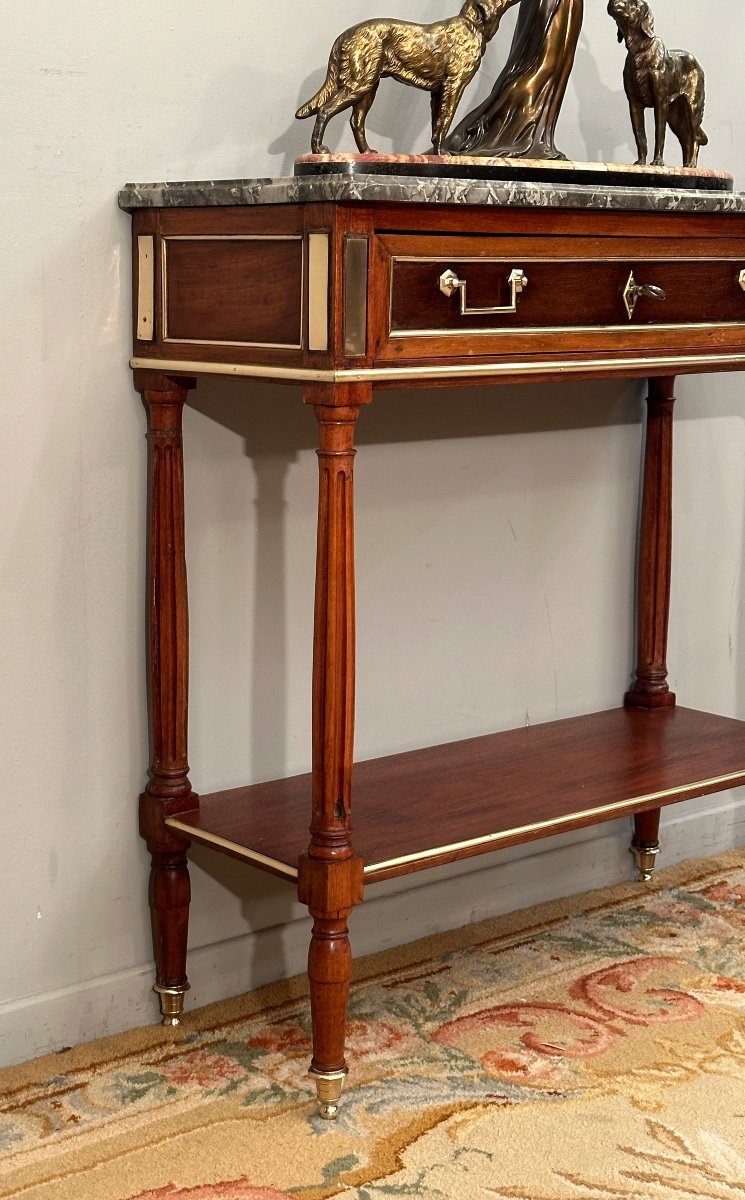 Louis XVI Period Mahogany Console Around 1780-photo-2