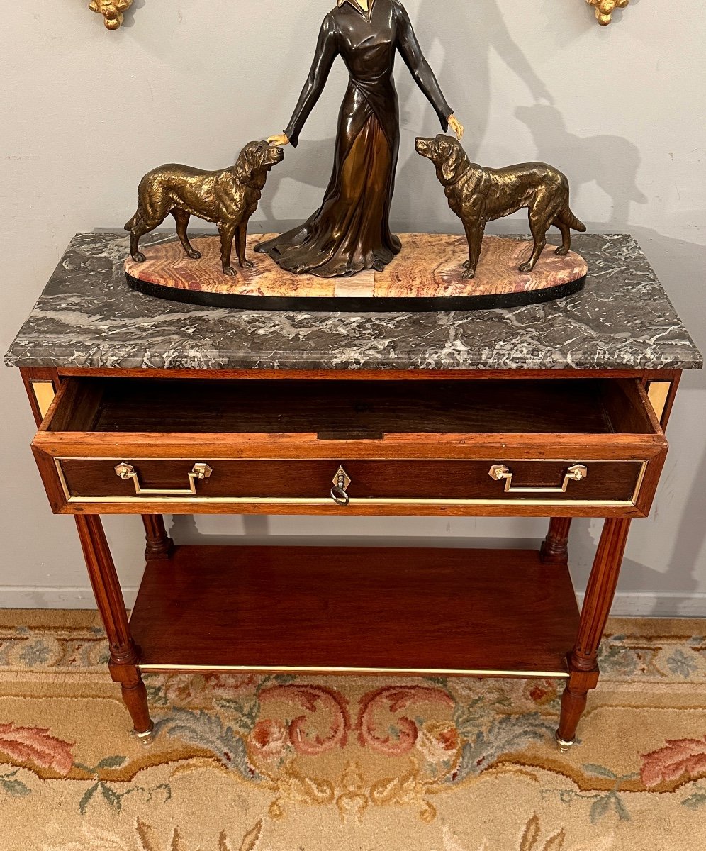 Louis XVI Period Mahogany Console Around 1780-photo-3