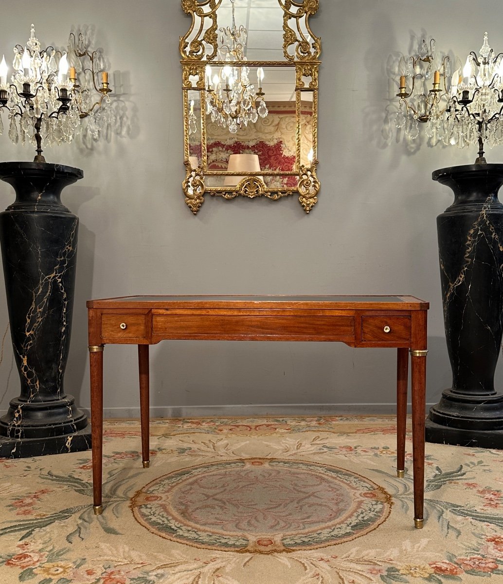 Table A Jeux Tric Trac, Bureau en Acajou d'Epoque Louis XVI Vers 1780-photo-4