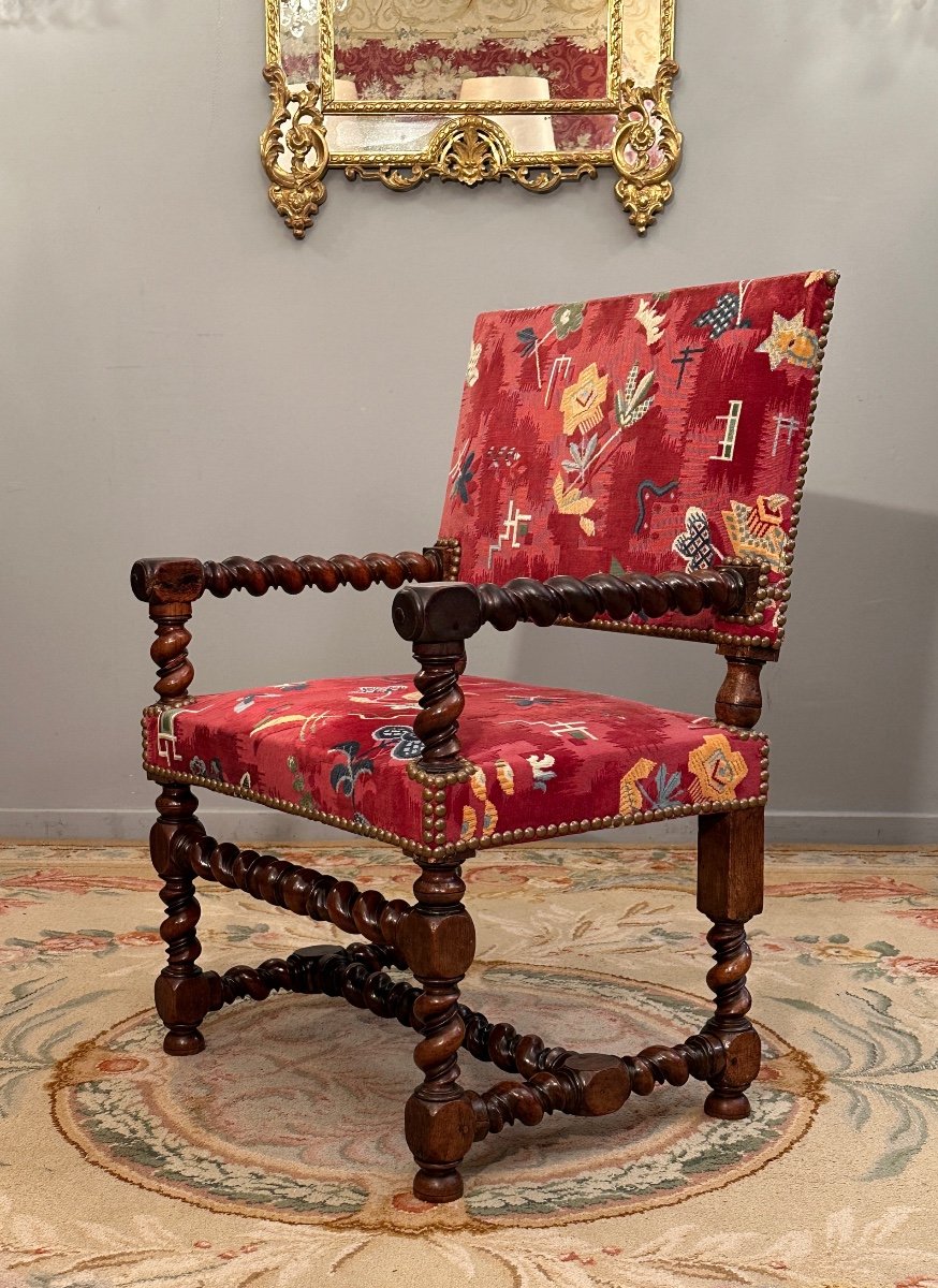 Louis XIII Period Walnut Arm Chair XVIIth Century