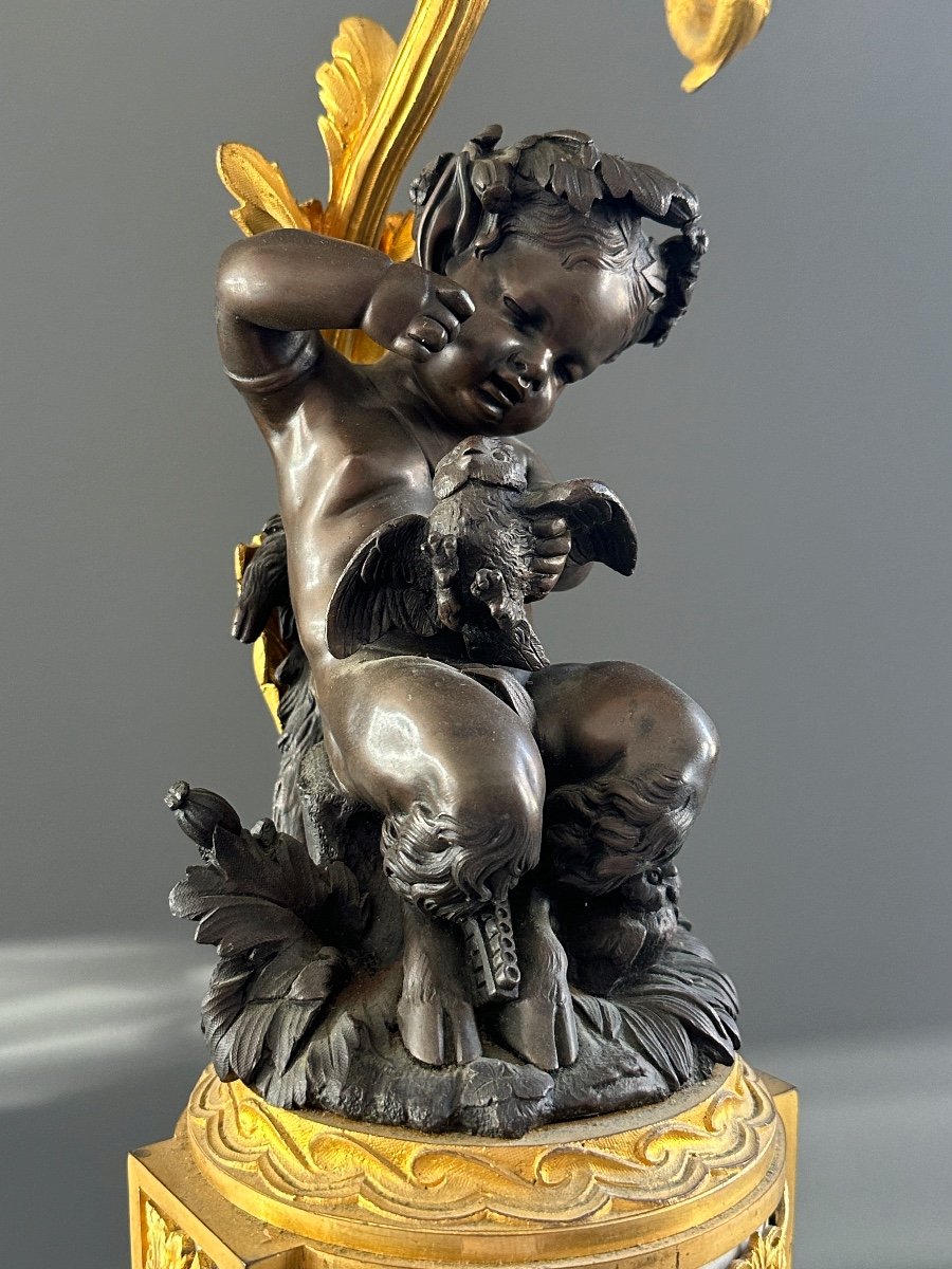 Henri Picard, Exceptionnelle Paire de Candélabres En Bronze Putti Signés Epoque XIXème-photo-7