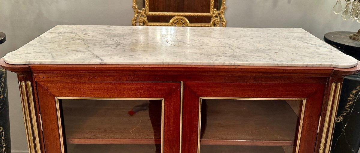 Vitrine Bibliothèque En Acajou d'Epoque Louis XVI Vers 1780-photo-2